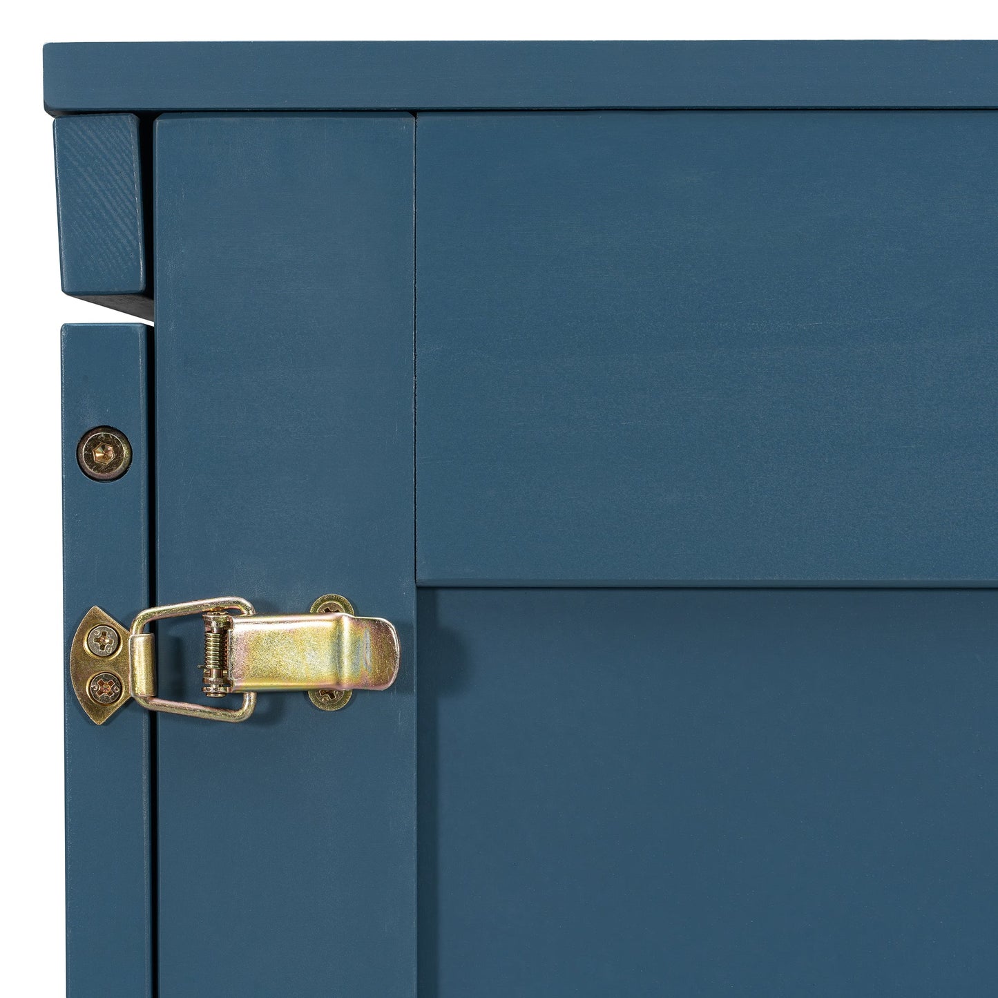 Queen Size Murphy Bed Wall Bed with Drawer and Sockets and USB Ports, Navy Blue