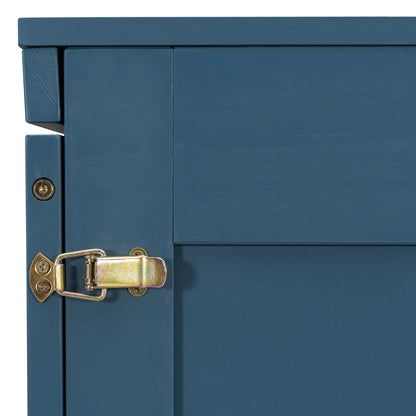 Queen Size Murphy Bed Wall Bed with Drawer and Sockets and USB Ports, Navy Blue