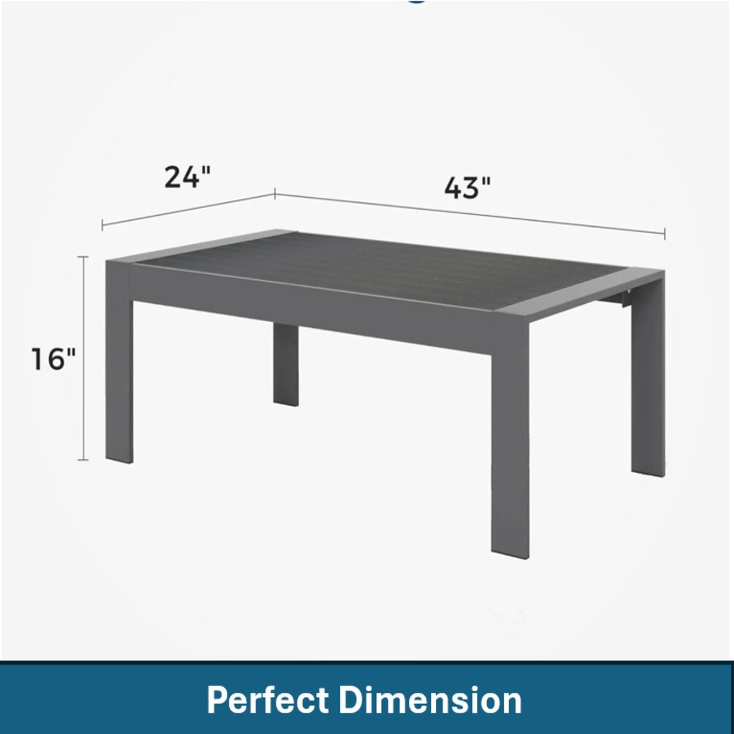 Outdoor Conversation Set 5 Seat Aluminum Gray Blue Cushion