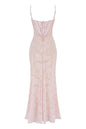 Sexy Flowers Lace Suspender Dress Summer Fashion Slim Back Lace-up Long Dresses Party Evening Club Clothing For Women