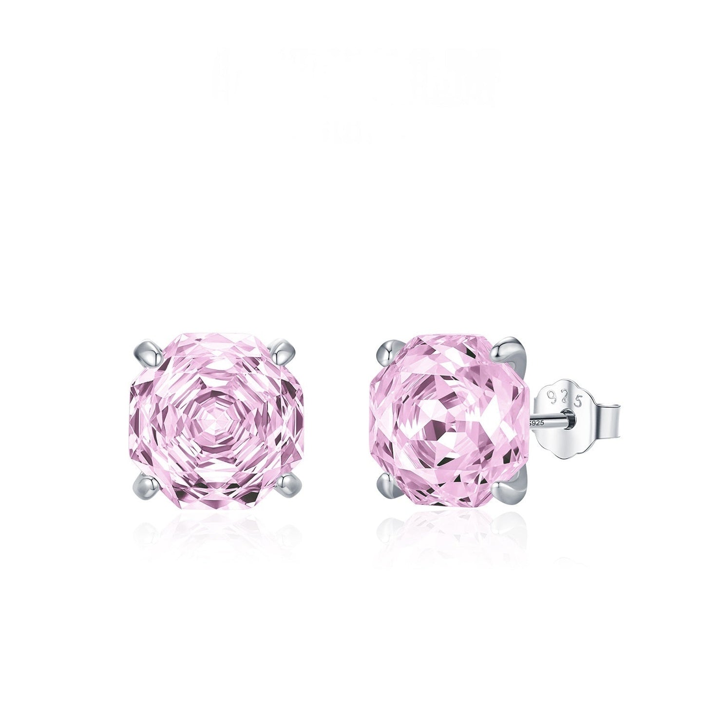 Basic Rose-cut Sparkling Diamond Stud Earrings Unisex Accessory
