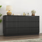 Mid-Century 9-Drawer Black Wave Dresser 59.1x15.7x31.6