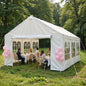10×20 FT Carport Canopy & Party Tent | Heavy-Duty Gazebo with 4 Removable Sidewalls, UV & Water-Resistant PE Cover — White