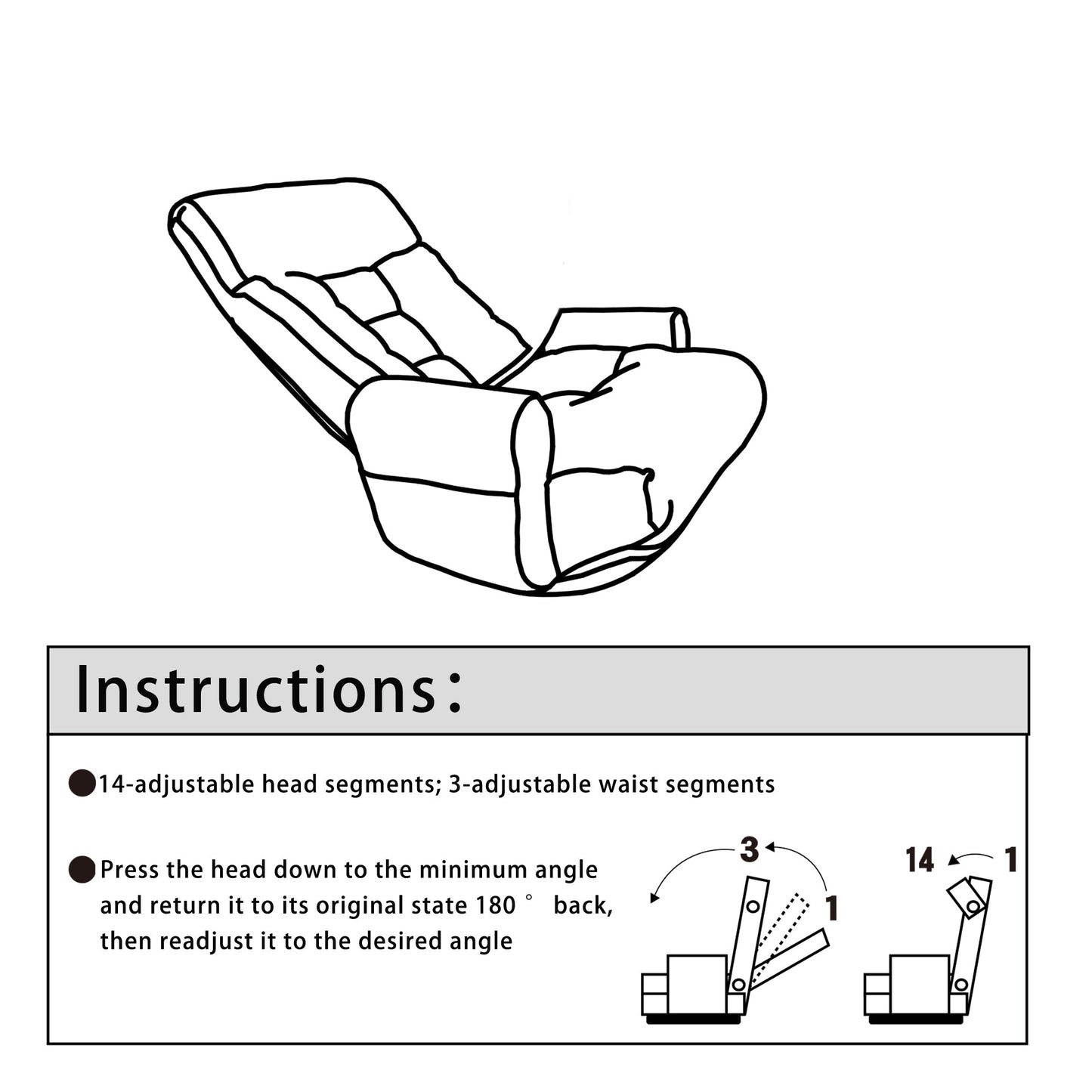Floor Gaming Lounge Chair Swivel 360 Linen Gray 5-Position Adjustable 31x43 In