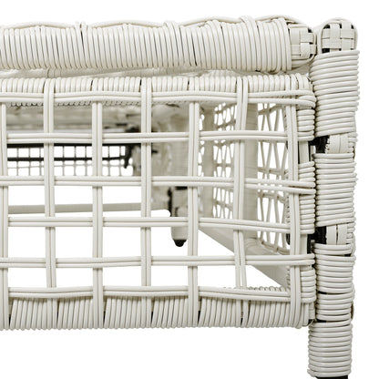 Outdoor Lounge Chair, 5-Position Adjustable Rattan Chaise with Cushion and