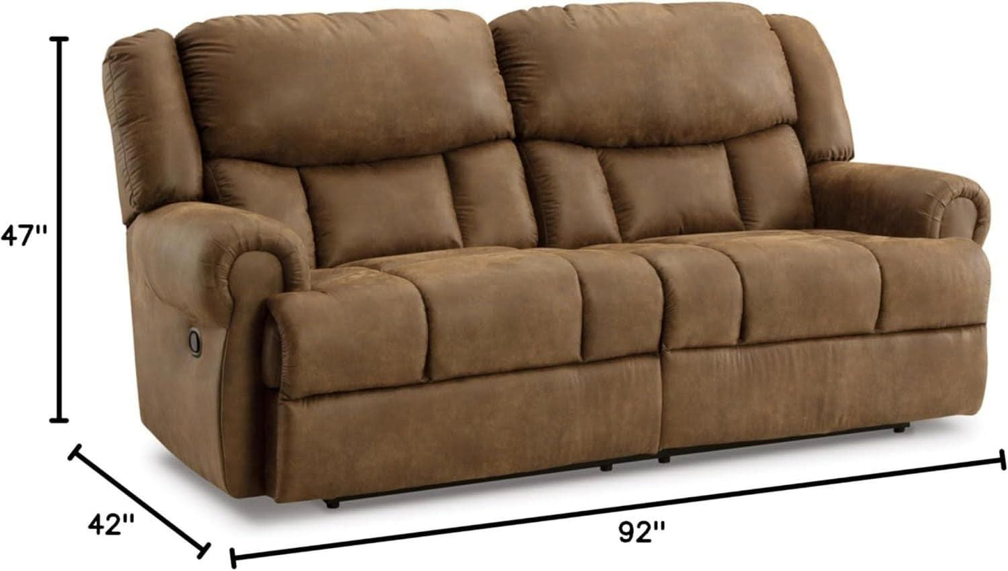 Boothbay Faux Leather 2 Seat Reclining Sofa Dark Brown