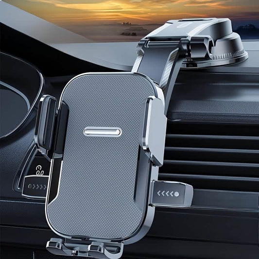 Adjustable Car Phone Holder – Suction Cup Dashboard Mount, Anti-Slip Grip, iPhone & Android