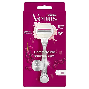 Gillette Venus Comfort Glide Sugarberry Women's Razor - 3-Blade Scented Razor for Smooth Shaving