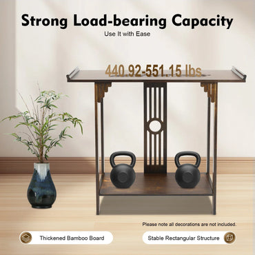 2-Tier Narrow Espresso Side Table, Space-Saving Slim Accent Table, Easy Assembly Console Table for Living Room,Bedroom & Kitchen