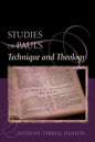 Studies in Paul's Technique and Theology - Paperback