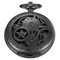 Whodoit Black Gear Double Cover Mens Mechanical Pocket Watch Double Cover Roman Design Dial Chain Mechanical Pocket Watch