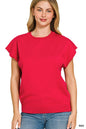 Zenana Viscose Round-neck Short Sleeve Sweater
