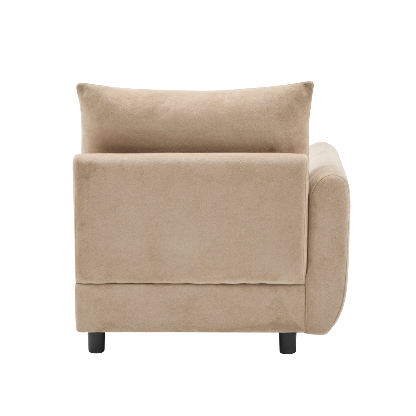 Sectional Sofa Modular Velvet Camel 2 Seat 69 In Eucalyptus Frame