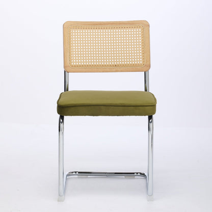 Mid Century Modern Dining Chairs Set of 2, Velvet Accent Chairs with Natural