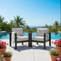 Outdoor Armchair Aluminum Black Gray Cushion 300 lb Set of 2 28in Wide