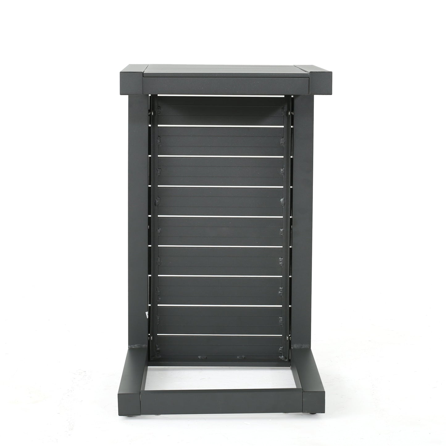 Outdoor C-Shape Side Table Aluminum Gray 14.5x15x24