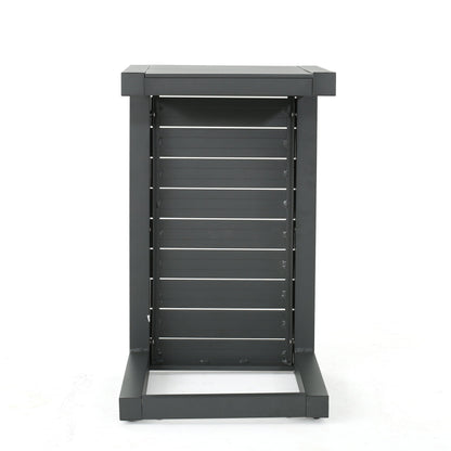 Outdoor C-Shape Side Table Aluminum Gray 14.5x15x24