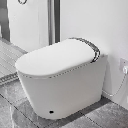 Elongated Smart Toilet with Bidet Built In, Tankless, Auto Open/Close, White