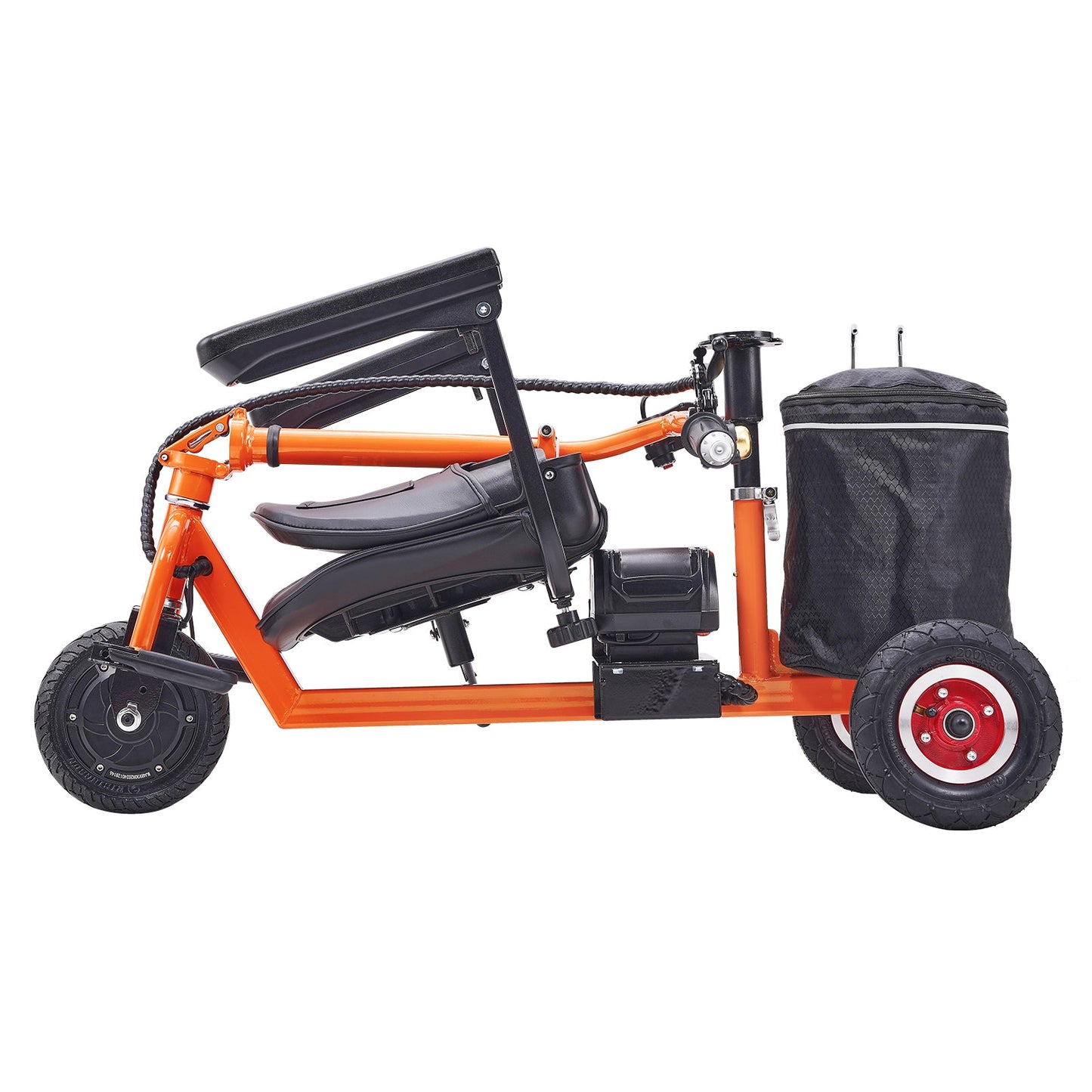 Mobility Scooter 3-Wheel Foldable Iron Orange 300 LB 12 Mile Range