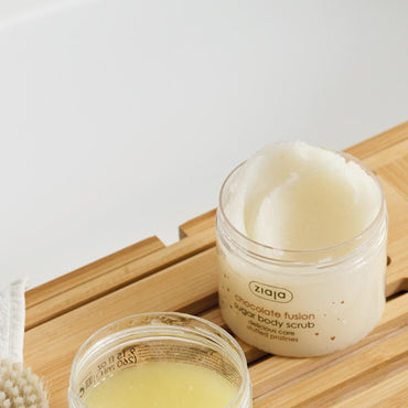Ziaja Sugar Body Scrub with Shea Butter & Praline Fragrance - Natural Exfoliating Body Care for Smooth Skin