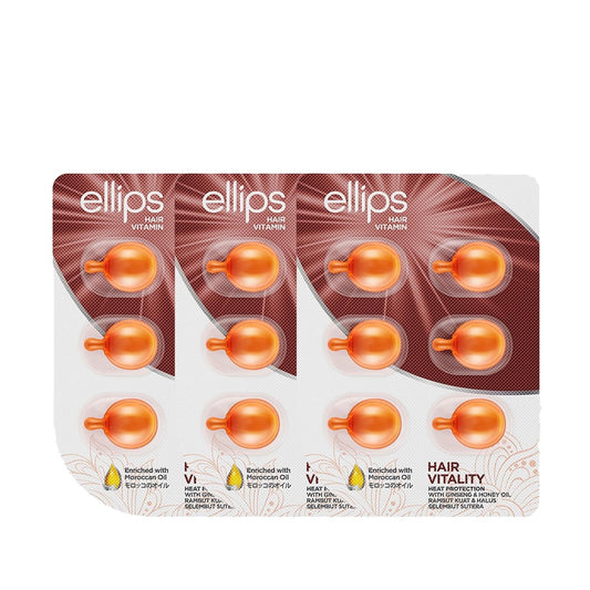 Ellips Hair Vitality Revitalizing Hair Vitamin 6 Capsules 3-Pack - Hair Growth Supplement for Healthier Hair