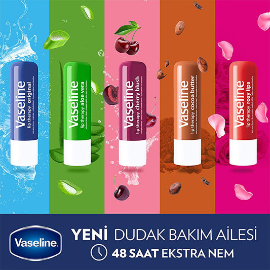 Vaseline Vaseline Lip Therapy Cocoa Butter Lip Balm - 48 Hour Moisturization, Non-Greasy, Dry Lip Care
