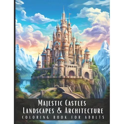 Majestic Castles Landscapes & Architecture Coloring Book for Adults: Beautiful Nature Landscapes Sceneries and Foreign Buildings Coloring Book for Adu - Paperback