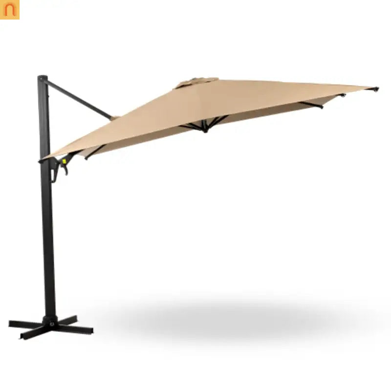 Patio Umbrella Cantilever Khaki 10ft Square 360 Degree UPF 50 Plus