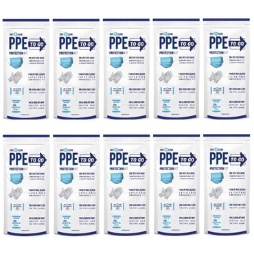 10-Pack: All-In-One Personal Protection Kit To Go