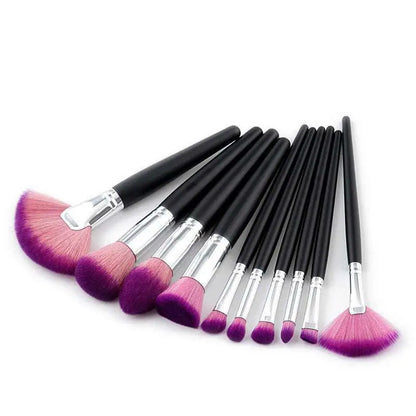 10 Piece Purple Gradient Makeup Brush Set