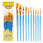 10-Pieces: Artist Paintbrush Nylon Round Pointed Flat Head Set