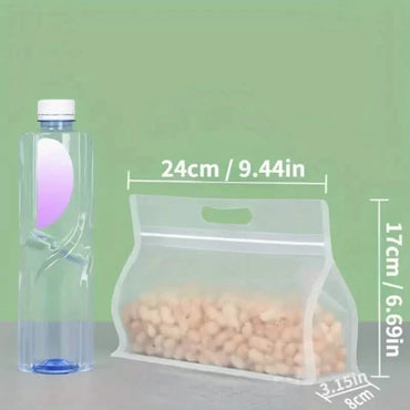 10-Pieces: Reusable Silicone Leakproof Food Storage Bags