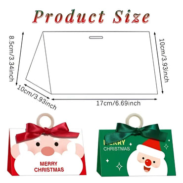 10 Santa Claus Christmas Candy Boxes with Ribbon