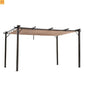 Pergola Canopy Retractable Aluminum Brown 10x13 ft Rust Resistant