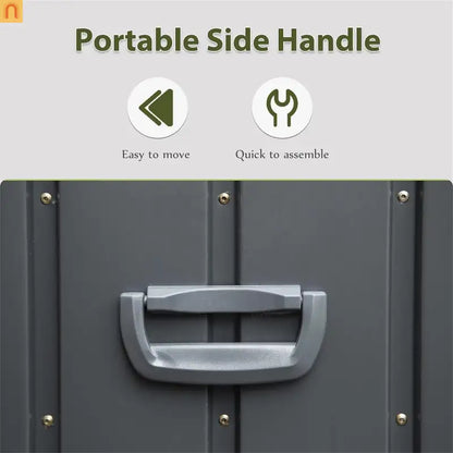 Outdoor Storage Deck Box Steel Dark Gray Lockable 100 Gallon