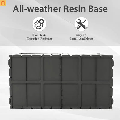 Outdoor Storage Deck Box Steel Dark Gray Lockable 100 Gallon