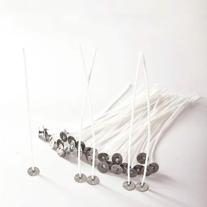 100-Piece: EricX Light Cotton Candle Wick 6" Pre-Waxed for Candle Making