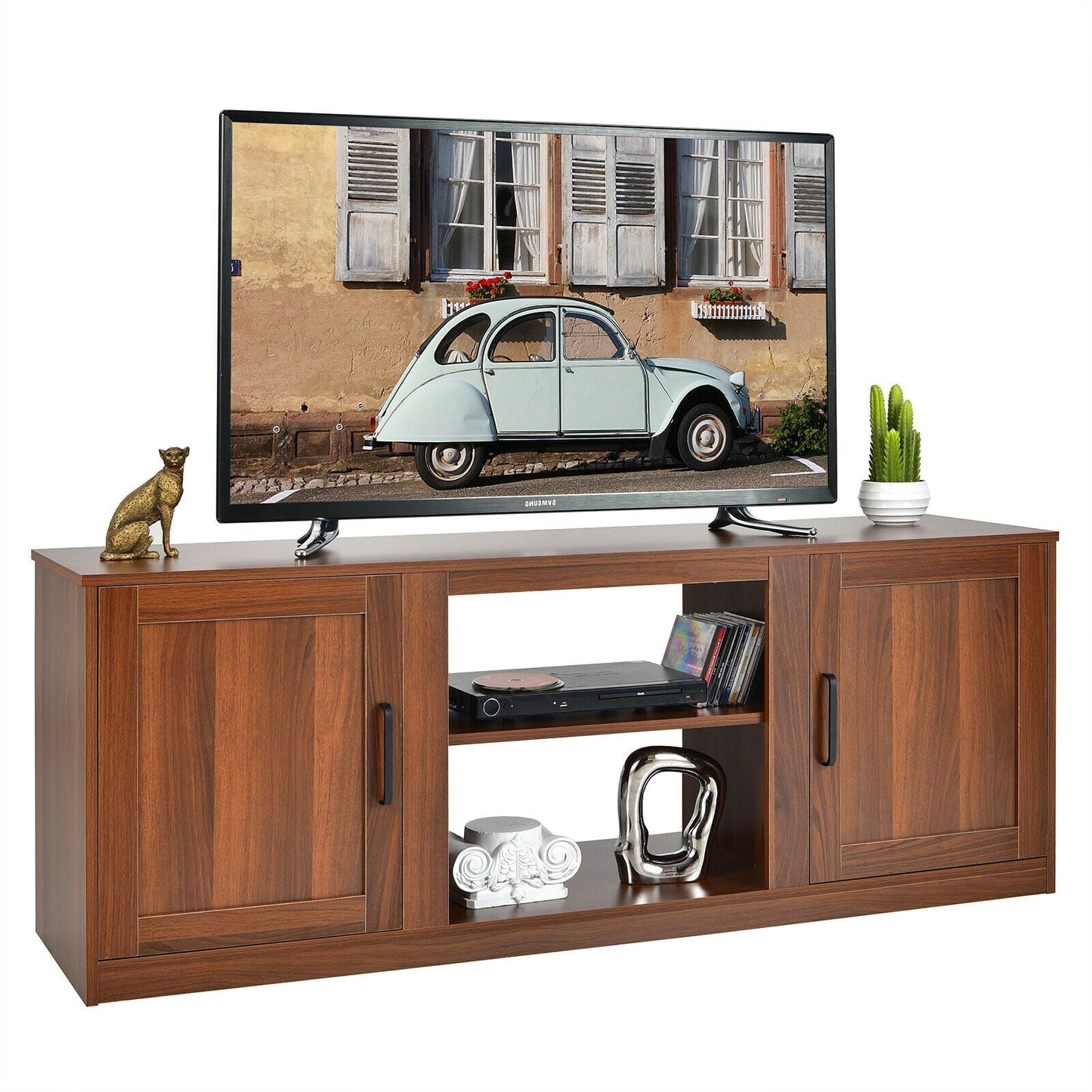 TV Stand with Double Barn Doors for TVs up to 65 Inch