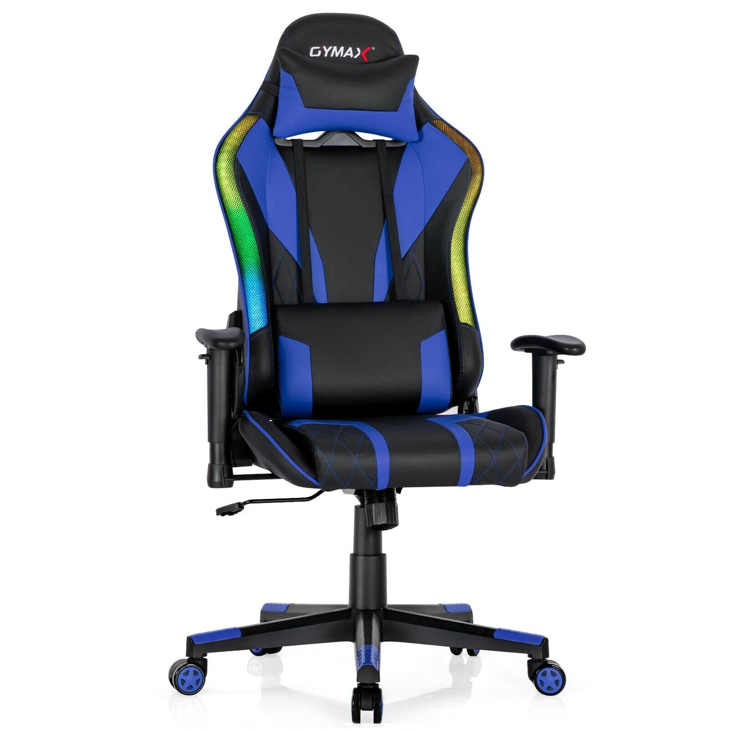 Gaming Chair Adjustable Swivel Computer Chair with Dynamic LED Lights