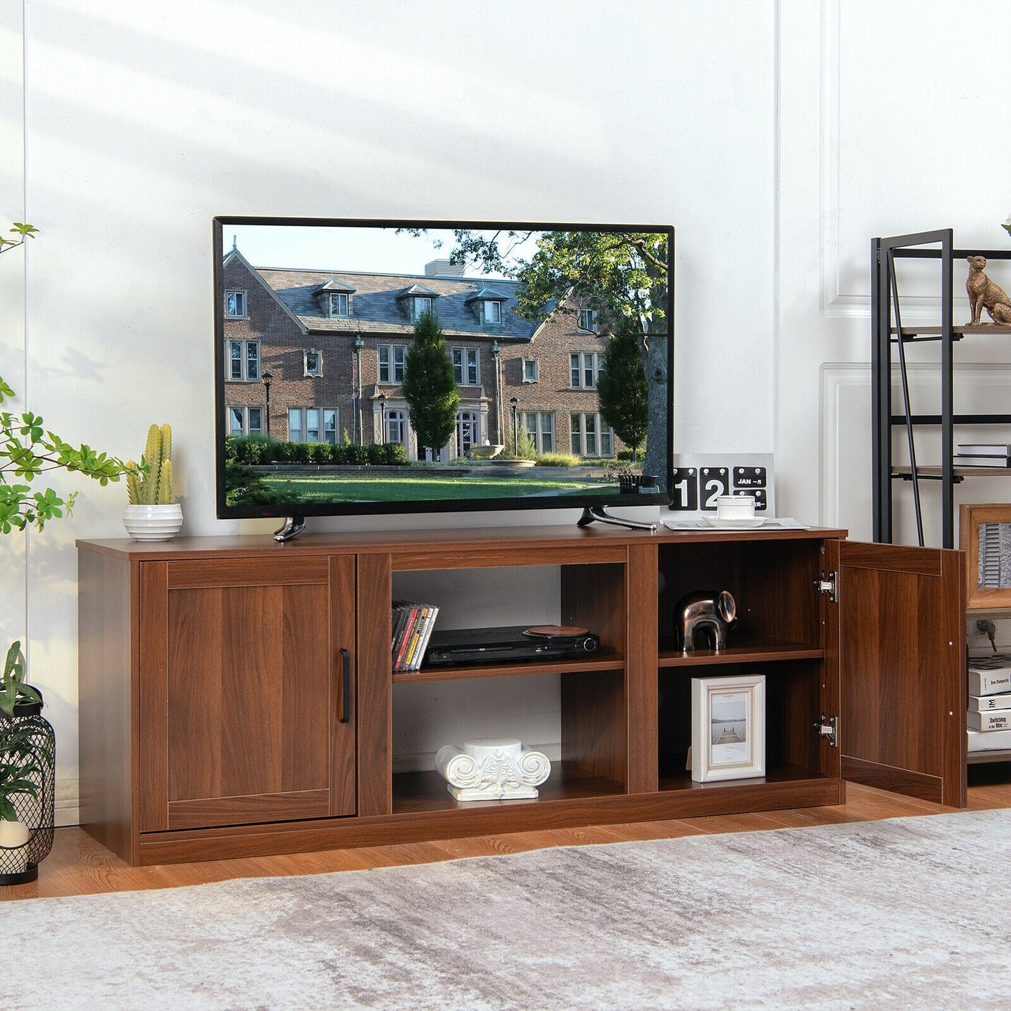 TV Stand with Double Barn Doors for TVs up to 65 Inch