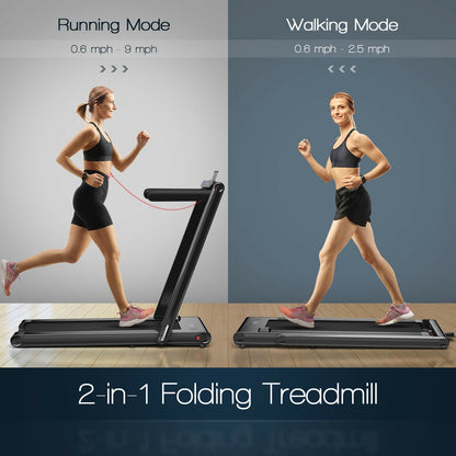 2-in-1 Folding Treadmill with Dual LED Display
