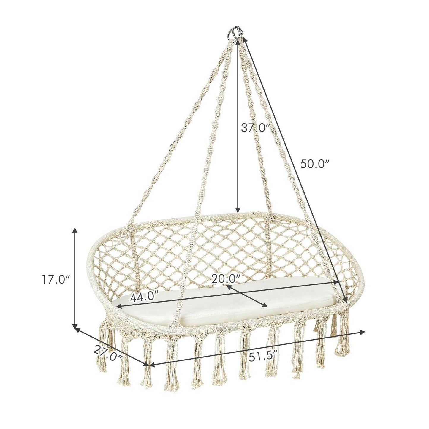 2 Person Hanging Hammock Chair