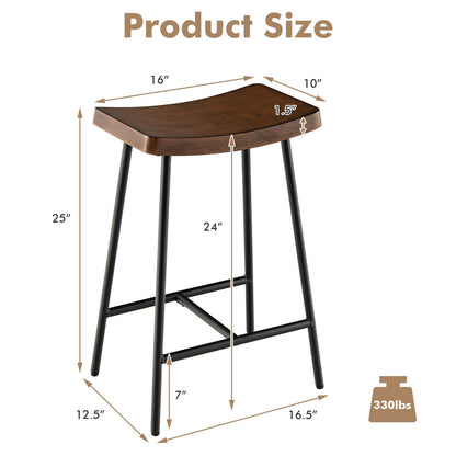 Industrial Saddle Stool with Metal Legs and Adjustable Foot Pads