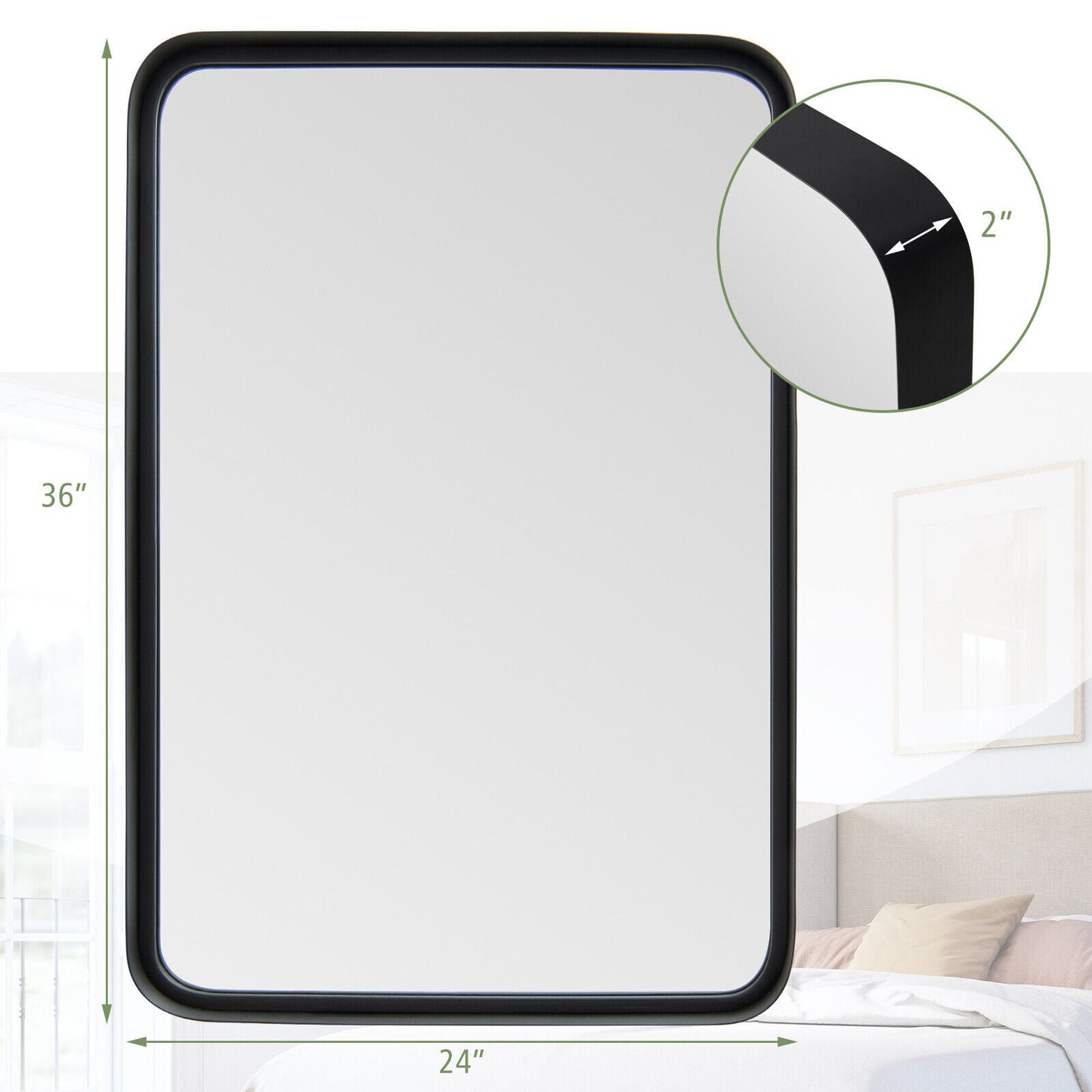 Rectangular Wall Mount Bathroom Mirror Vanity Mirror