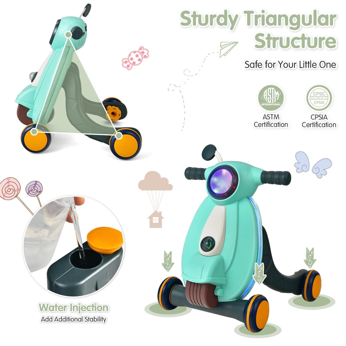 2-in-1 Baby Sit to Stand Learning Walker with Lights and Sounds