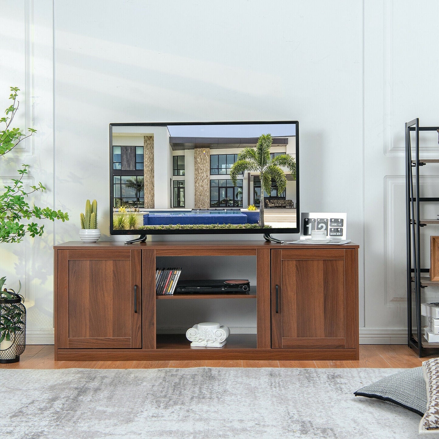 TV Stand with Double Barn Doors for TVs up to 65 Inch