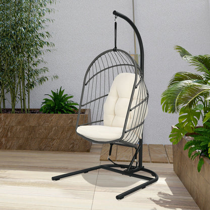 Hanging Wicker Egg Chair with Stand
