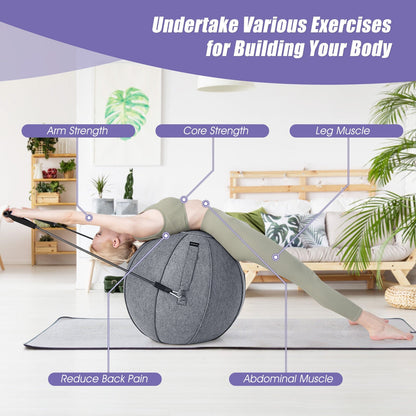 Yoga Sitting Ball with Felt Cover and Air Pump