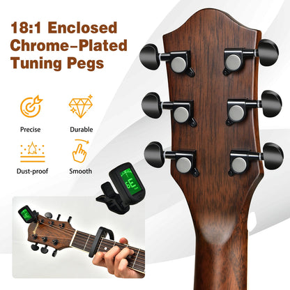 41 Inch Full Size Cutaway Acoustic Guitar Set for Beginner