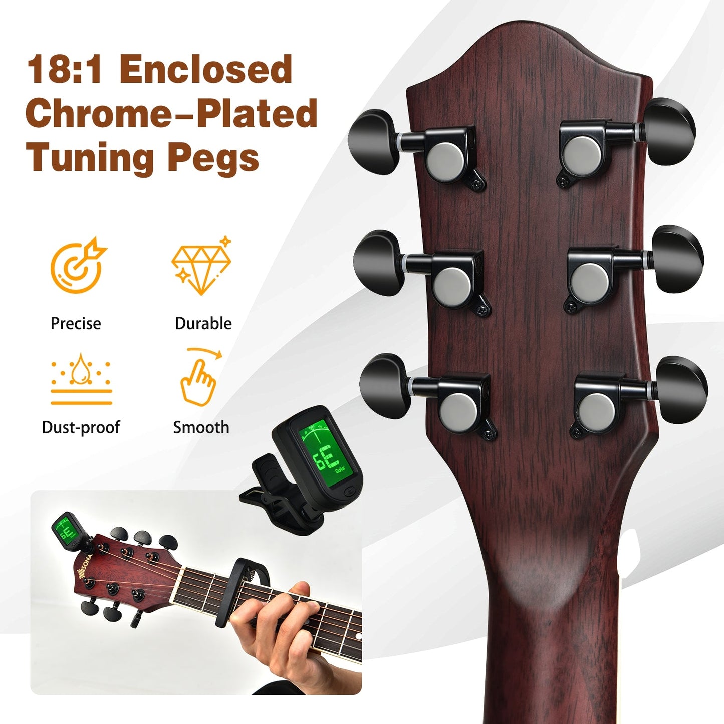 41 Inch Full Size Cutaway Acoustic Guitar Set for Beginner